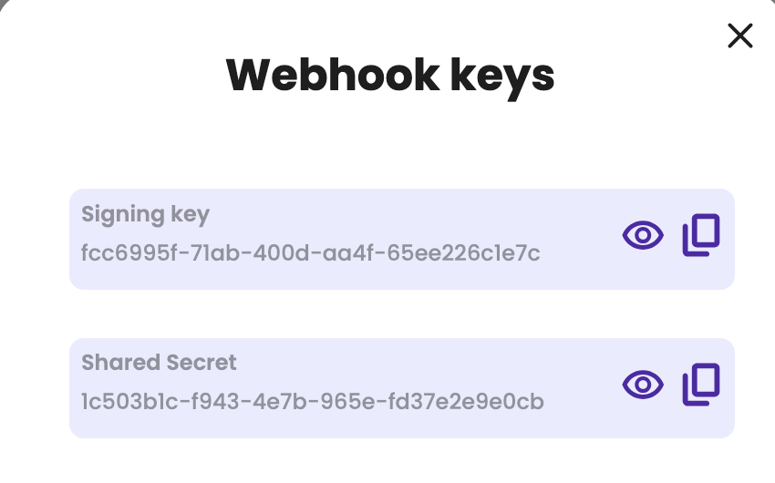 webhook keys